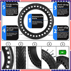 50/75-6.1 Tubeless Solid Tires for Electric Scooter,8 1/2 x2 Tire for Gotrax GXL