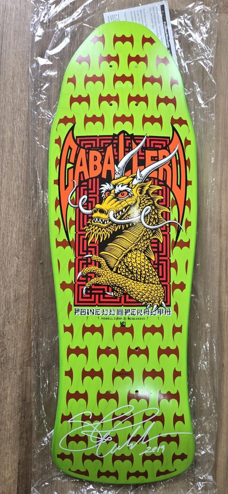 Powell Peralta Steve Caballero Bats And Dragons Skateboard Deck Signed Green…