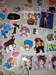 Lot Of Over 120 Cute Stickers Vinyl/Paper Mix *Free Ship* Dogs Icons Ect