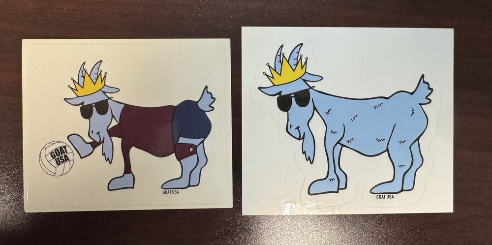 Goat USA Lot Of 2 Stickers: Rare Volleyball/Kickball and Original Blue Chuck