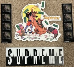 LOT of 5 Supreme Stickers Exorcist All Dogs Go To Heaven Split Logo SHIPS FREE!