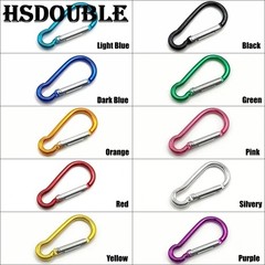 100PCS Carabiner Keychain Clip Aluminum Snap Hook Key Ring Camping Outdoor
