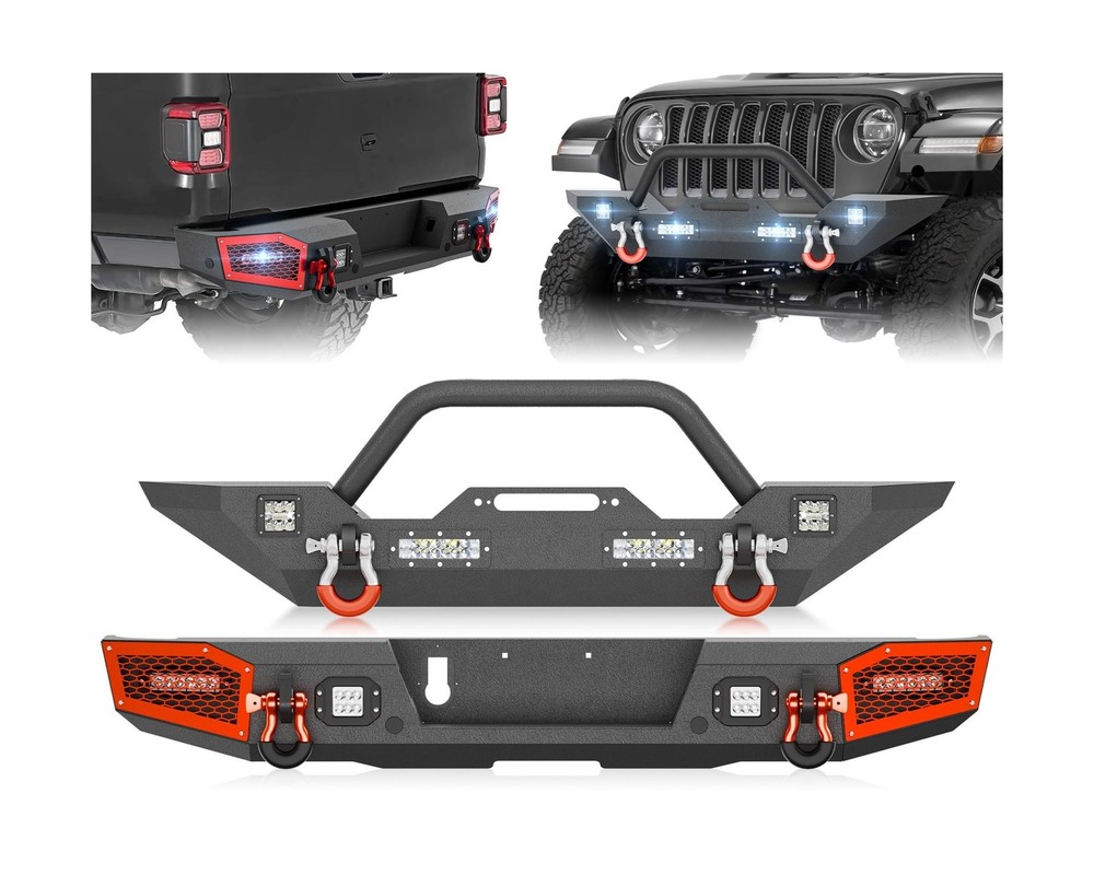 for JT Pickup Truck Front and Rear Bumpers Compatible with 2020 2021 2022 202…
