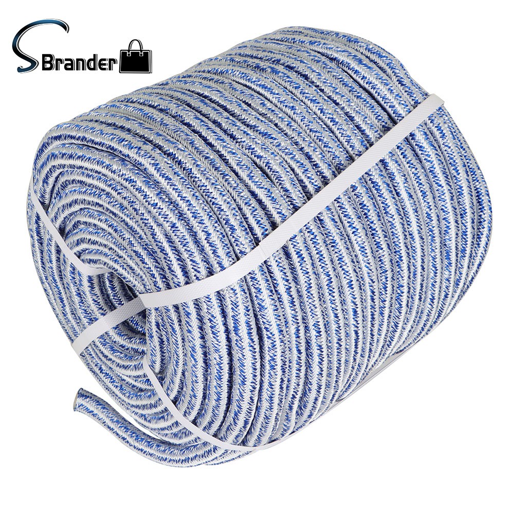 3/4 Inch × 200 Feet 24 Strand Braided Rope Arborist Tree Rope Blue And White