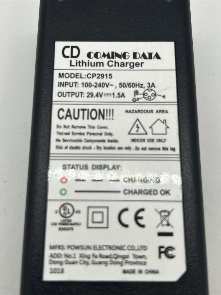 Coming Data CP2915 charger for Jetson X10 Hoverboard Charger 8mm