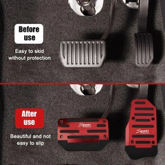 2PCS Non-Slip Car Pedal Pads, Automatic Gearbox Gas Pedal Brake Pedal Cover, Alu