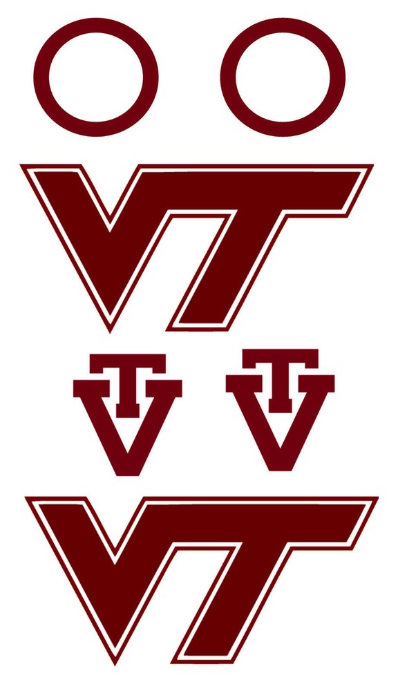 Virginia Tech Hokies Cornhole – Cornhole Vehicle Window Set of 6 Vinyl Decals –