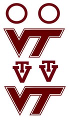 Virginia Tech Hokies Cornhole – Cornhole Vehicle Window Set of 6 Vinyl Decals –