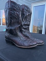 Dan Post, Ostrich Leg Upper, Dark Cherry, 10.5 EW
