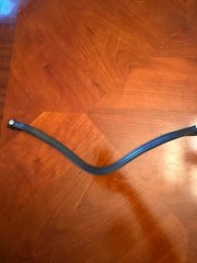 Montar Full Size Plain Black Leather Snap-On Browband