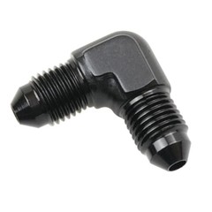 90 Degree Aluminum -3 AN Male Flare to 3AN 3AN to 3AN 90 Degee, Black, QTY: 1