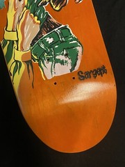 RARE FLOCKED Danny Sargent Iron Maiden New Deal Skateboard Deck Shaped SCREENED