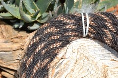 Jose Ortiz 3/8″ Mane Hair Mecate Reins 6 x 22′ – Black, Chestnut & White