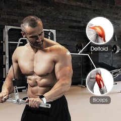 Yes4ALL Tricep Press Down Cable Machine Attachment Set, LAT Pulldown Attachment