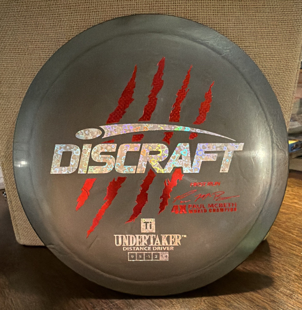 Discraft Ti Undertaker First Run Paul McBeth Plate ink. 8/10 9|5|-1|2 174g Gray.