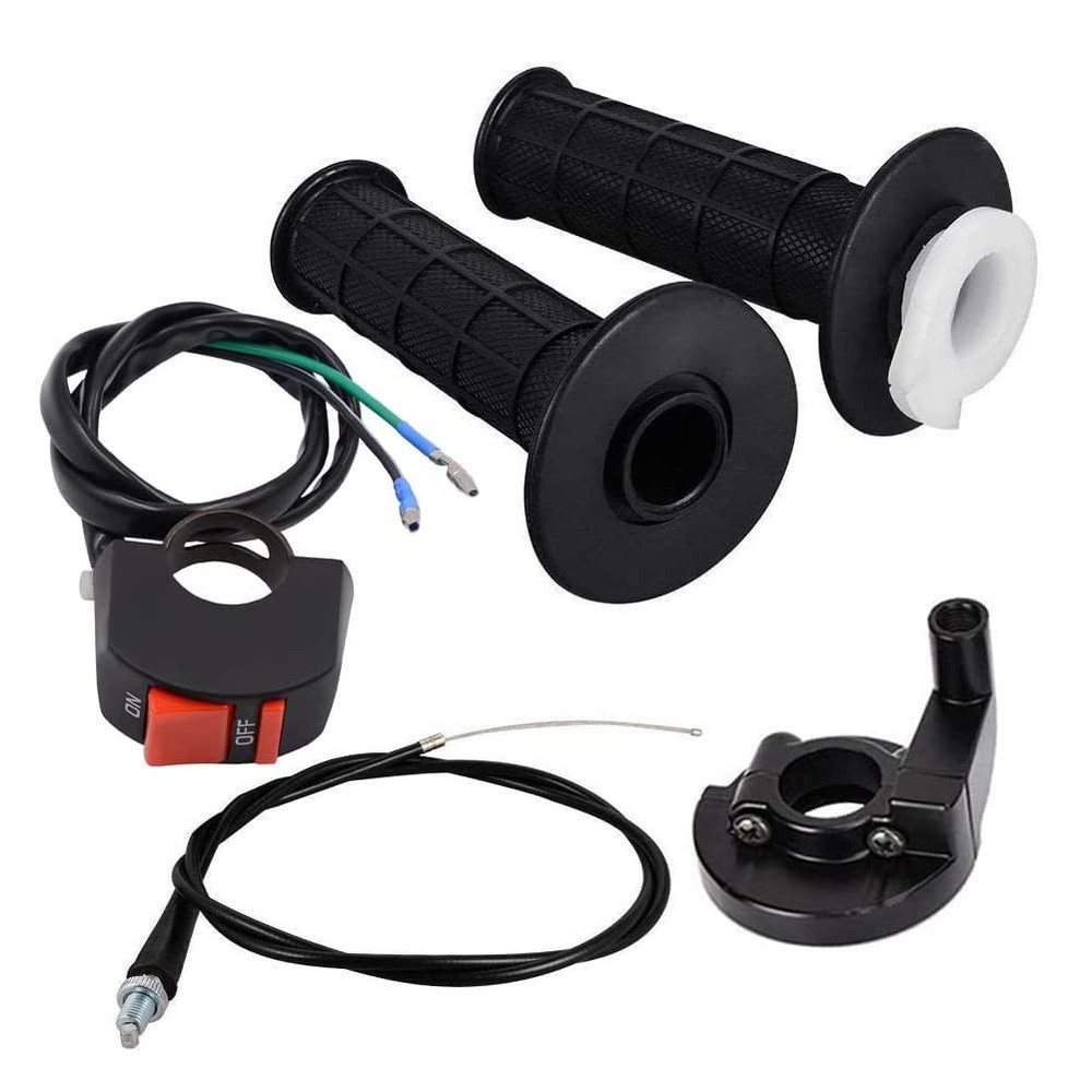 7/8″ 22mm Twist Throttle Accelerator Handle Grips and Cable 51″ Set With ON/OFF