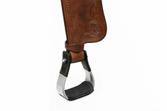 Challenger 5 3/8″ Wide Western Saddle Aluminium Bell Roper Stirrups 51133BR
