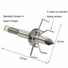 12x 100 Grain Small Game Broadheads Judo & Hammer Arrow Tips Screw-in Arrowheads