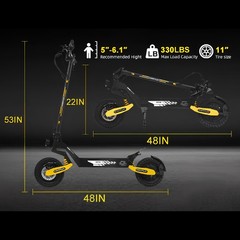 EOEOTWO GT06 Electric Scooter for Adult Foldable Off-road 1200W 30MPH E-Scooter