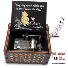 Cute Bear Best Friend Wood Music Box Gifts for Women, Friendship BBF Daughter