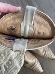 Pistolero Beige Ostrich Leather Western Cowboy Boots Men’s 8.5D