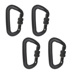 4 Pack 12KN Screw Locking D-shape Carabiner Aluminum Climbing Tree Rigging Tool