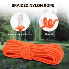 Nylon Rope, 1/4 inch 100FT Nylon Poly Rope Utility Cord Strong Polyester for …