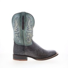 Tony Lama Rosso 11″ Smooth Ostrich Square Toe Mens Black Wide Western Boots
