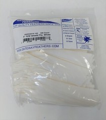 100pk Gateway Feathers 4″ Right Wing: Shield Flo. Florescent White 400RSSFW-100