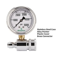 2-1/2″ Pressure Washer Pressure Gauge Kit, 3/8 Inch Quick Connect, 0-5000 PSI,