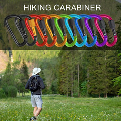 10 Pack Carabiner, 3 inch Aluminum D-Ring Locking Carabiner Clip, Snap Hook S…