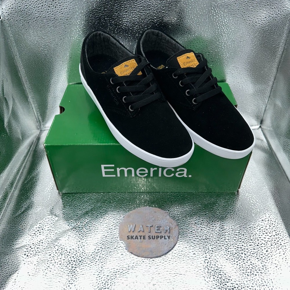 Emerica Romero Laced Black/Black/White Shoes – Size 7 – Brand New In Box