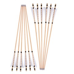 12pcs 32″ Wooden Arrows Feather Traditional Longbow Recurve Bow Archery Hunting