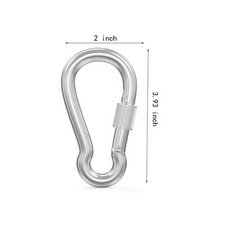 4 Inch Locking Carabiners, 2 Pcs 304 Stainless Steel Heavy Duty Carabiner New