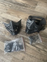 Lot of 2 Airsoft Protective Half Face Mask Halloween Party Cosplay Costume Kabuk