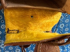 Vintage Leather Horse Saddle Crossbody Shoulder Bag Tooled Western