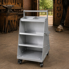 Heavy Duty Farrier Tool Cart with Wheels | Metal Hoof Care Organizer Storage