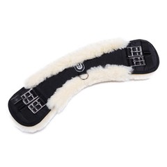 Christ Lammfelle Moonshape Sheepskin Dressage Girth – Black/Natural – 60cm/24″