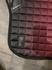 LeMieux Spectrum Dressage Saddle Pad – Red and Black Colorway with matching top