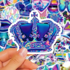 50pc HOLOGRAPHIC COLORFUL STICKER MIX, Waterproof, Cars-Phones-Bikes-Skateboards