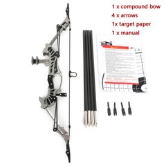 Mini Compound Bow Kit Archery Target Shooting 16″ Pocket Bow Kid Toy Game Sports