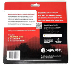 Swhacker Broadheads – 2 Blade, 100 Grain, 1.75” Cut, 3 Pack with Practice Head