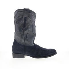 Dingo Whiskey River DI-847 Mens Blue Leather Slip On Western Boots