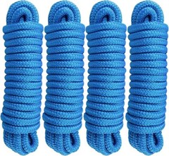 4 Pack 25FT Double Braid Nylon Rope Sling 4840Lbs Breaking Strength Heavy Duty