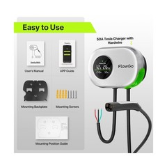 Tesla Charger Level 2 Hardwire 50A Smart Home Charger NACS 240V EV Chargers 5…