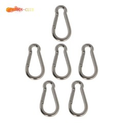Set Of 6 Spring Snap Hooking Carabiner Clips 304 Stainless Steel 264 Lbs USA