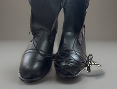 NEW In Box Dover Saddlery Black Lace-up Leather Like Paddock Boots Woman Sz 9.5