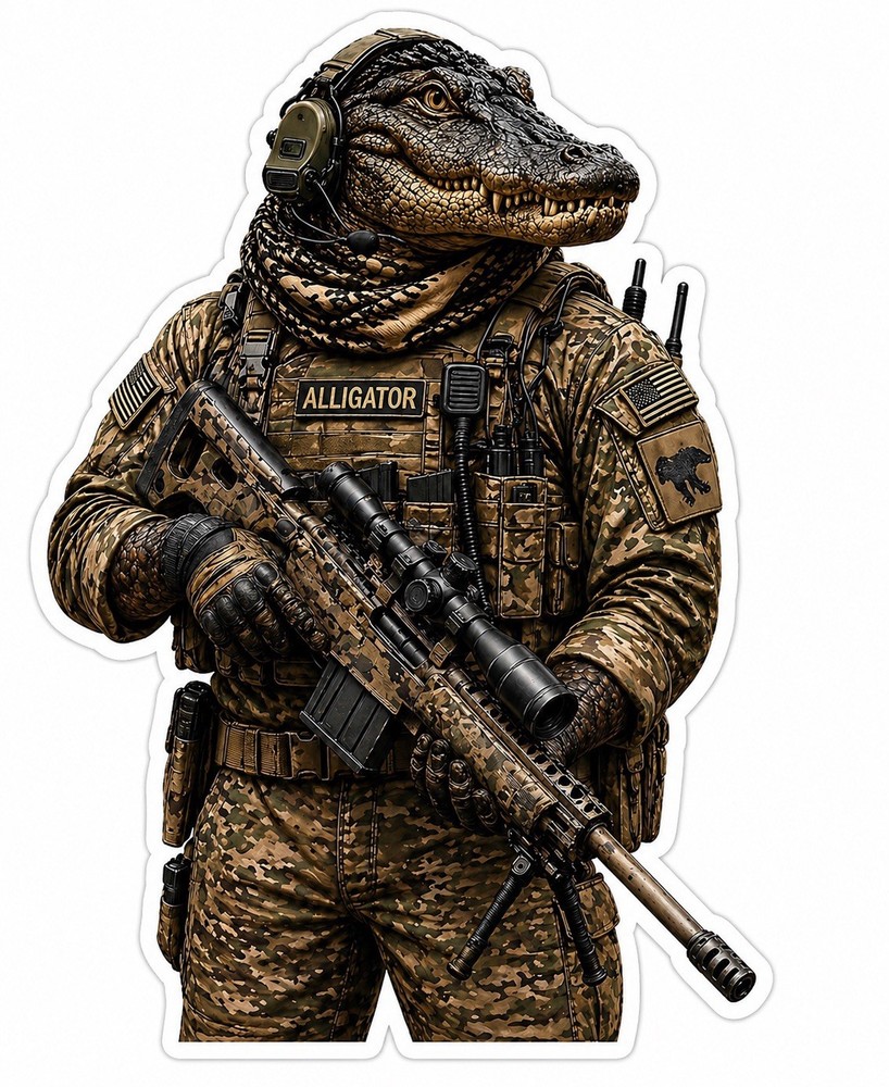 Tactical Military Alligator Operator Recon Sticker AR Decal Army Navy Special