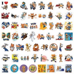 Mix 10/50 PCs Dog Man Cartoon Luggage Laptop Car Sticker -No Duplicate