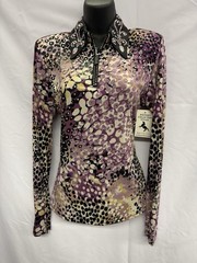 Western Show Shirt – Horsemanship By Western Collection- Purple Animal Print